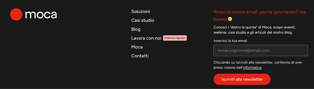 link interni: esempio di link nel footer